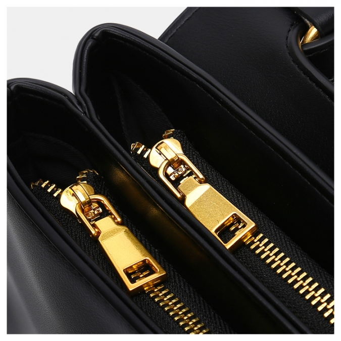 Guangzhou oem pu estilingue de couro cor preta elegante bolsa de bloqueio para senhoras 