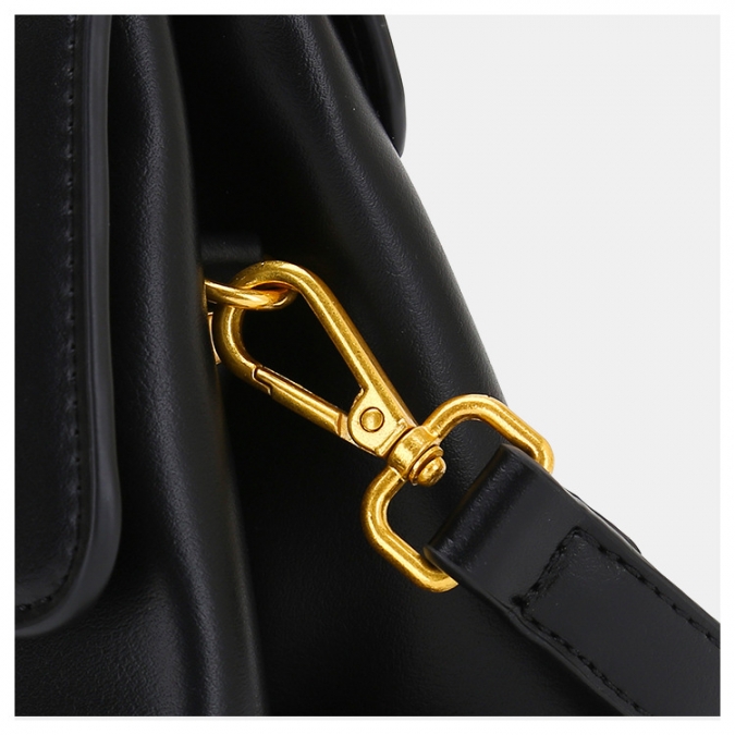 Guangzhou oem pu estilingue de couro cor preta elegante bolsa de bloqueio para senhoras 