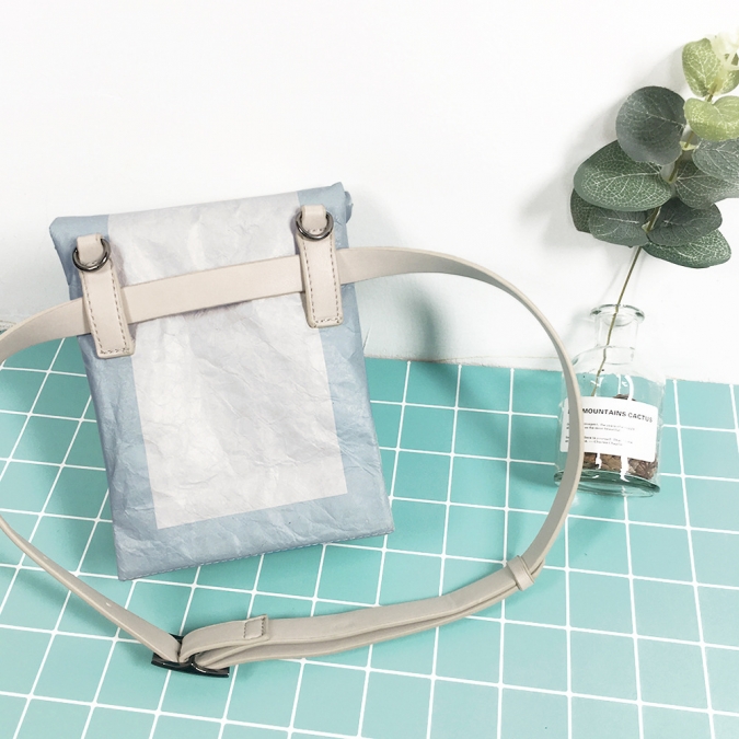 European and American Fashion New Kraft Paper Fold Simple Waist Bag Ladies Crossbody Bag 