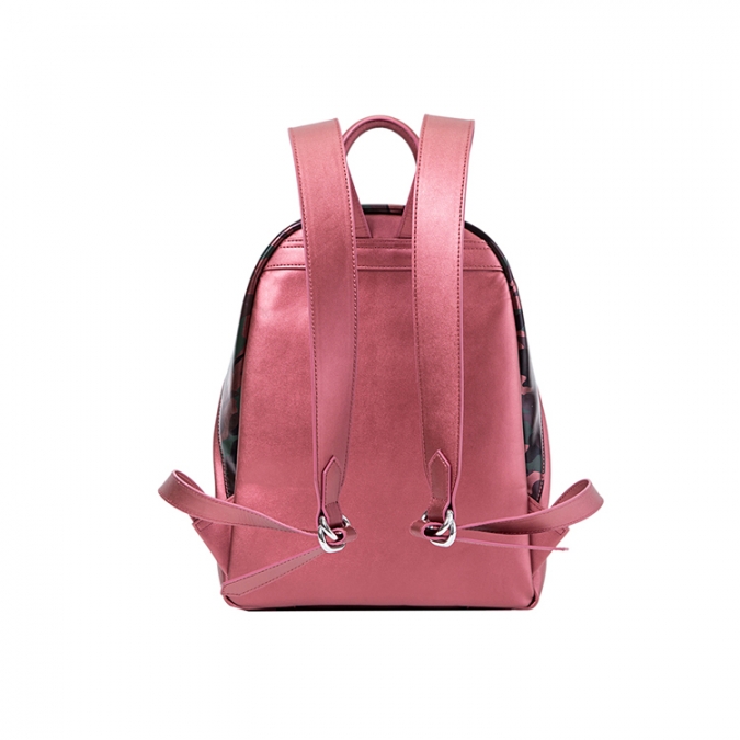 bonito design camuflagem rosa genuíno mochila escolar de couro genuíno 