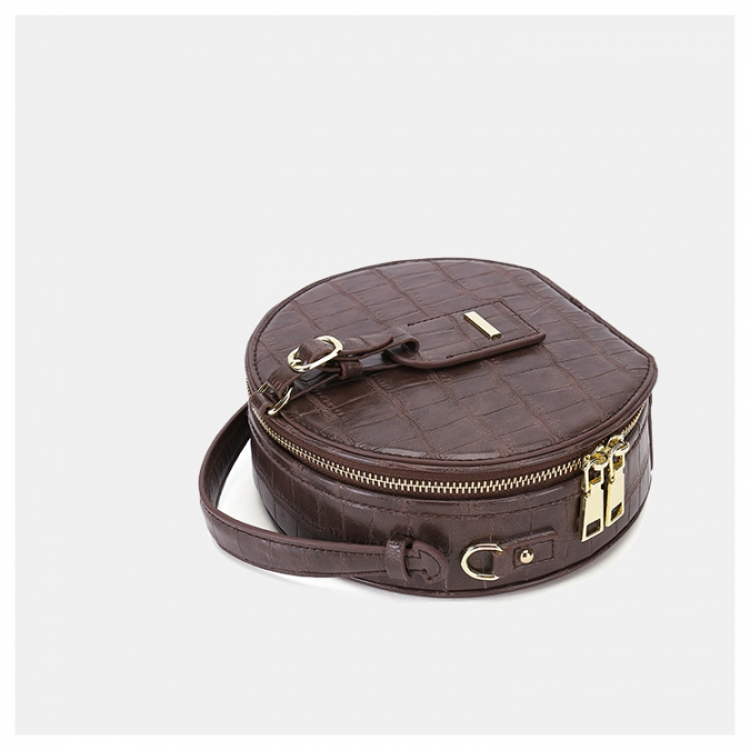estilo moderno couro de jacaré rodada bolsa de ombro com etiqueta de bagagem 