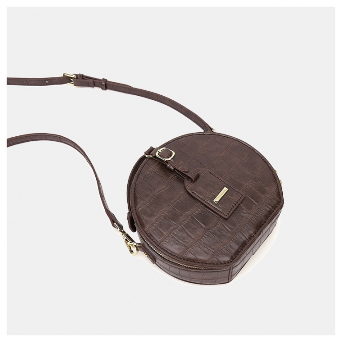 estilo moderno couro de jacaré rodada bolsa de ombro com etiqueta de bagagem 